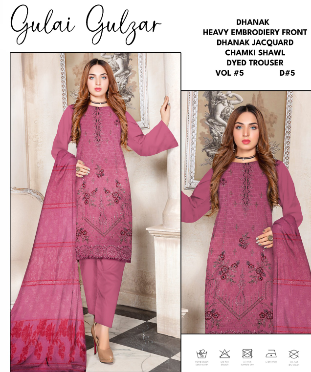 Ledora Signature Gulai Gulzar Dhanak Embroidered Dress.