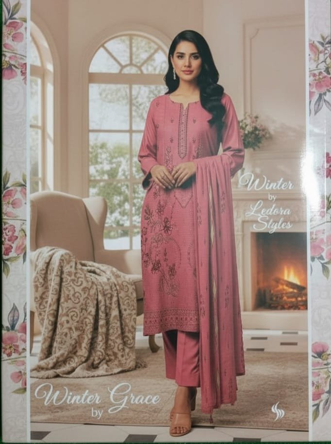 Winter Dhanak 3-Pc Suit (Ready To Wear)