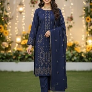 Winter Dhanak 3-Pc Suit (Ready To Wear)