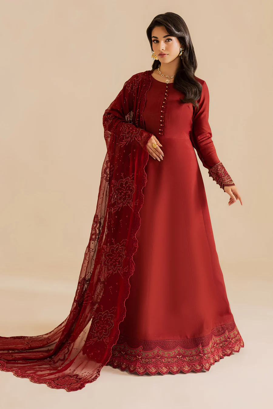 Embroidered Rawsilk Frock