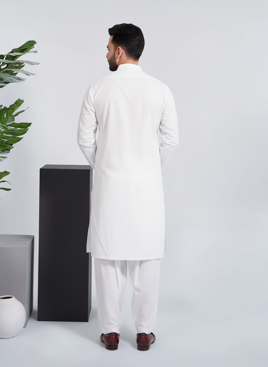 Shalwar Kameez - Saltoro White Plain